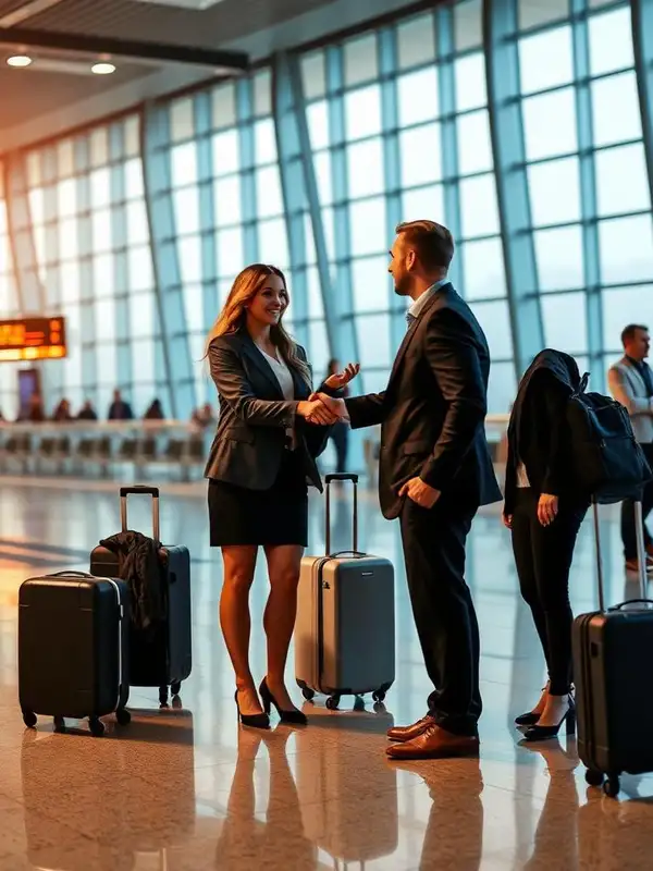 Business professionals at airport