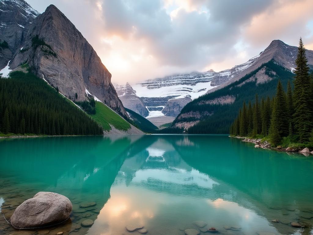 Scenic Canadian Rocky Mountains lake