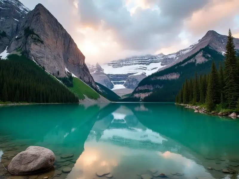 Scenic Canadian Rocky Mountains lake